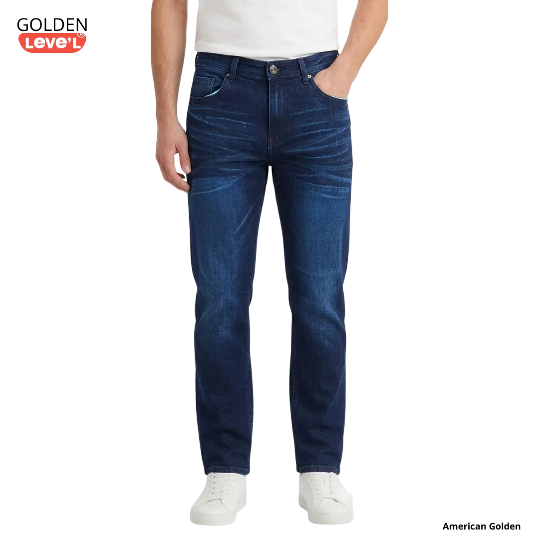 Pantalón de mezclilla American Golden azul marino para hombre venta por mayoreo Golden Level