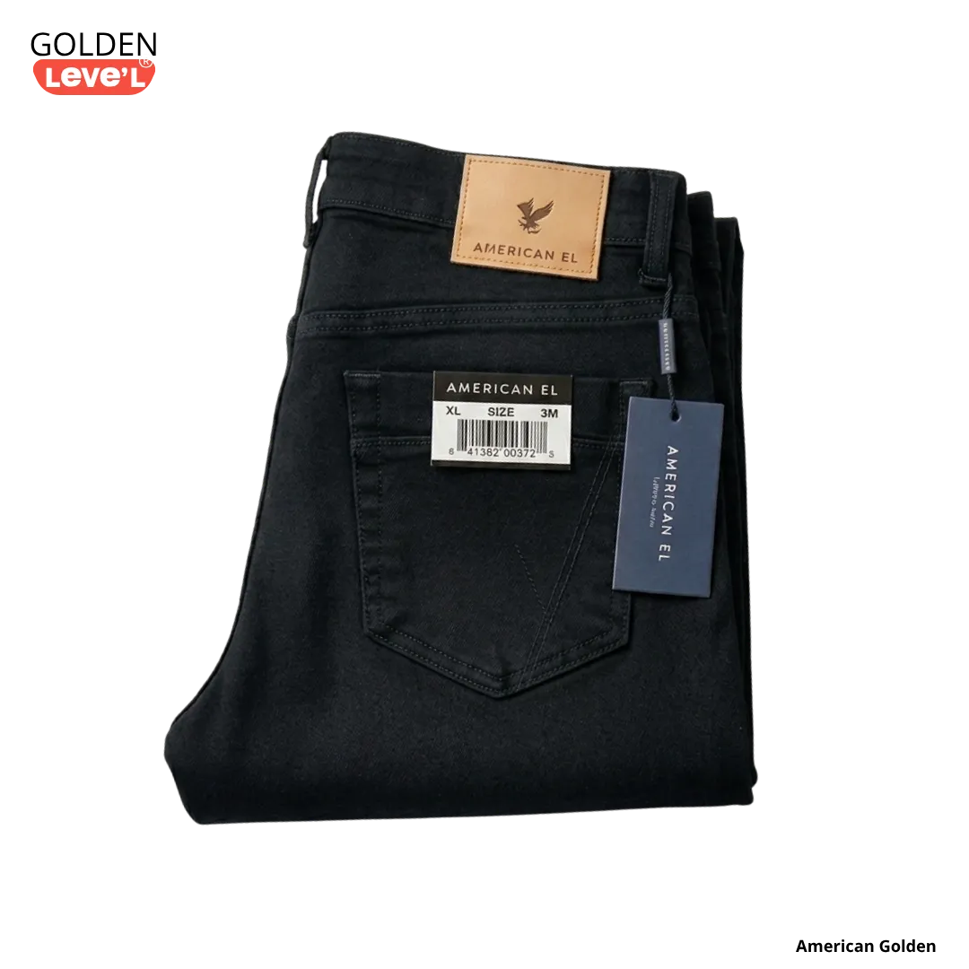 Pantalón de mezclilla American Golden negro para hombre venta por mayoreo Golden Level
