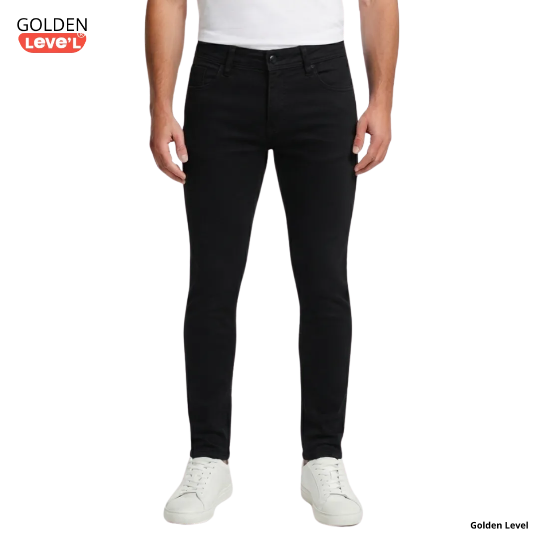 Pantalón de mezclilla Golden Level negro para hombre venta por mayoreo