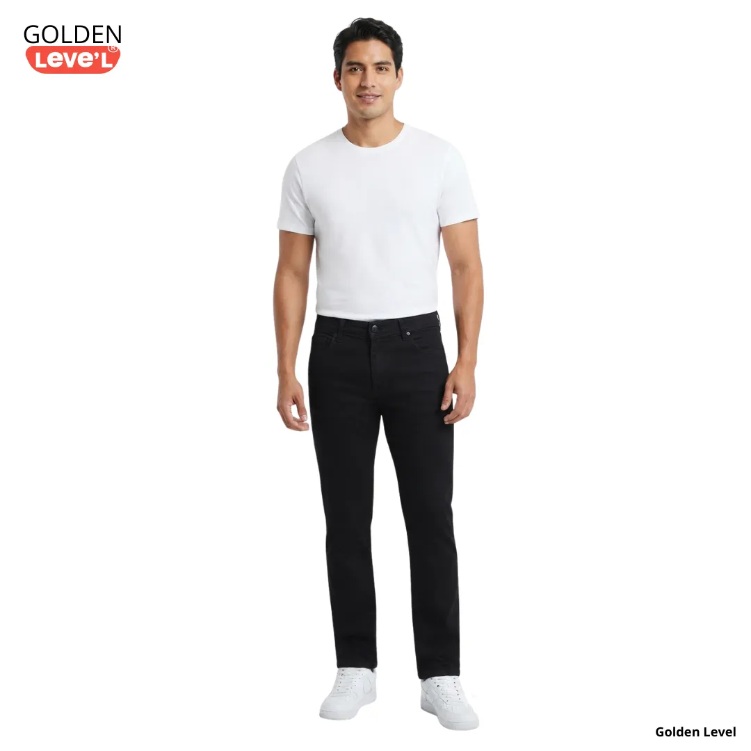 Pantalón de mezclilla Golden Level negro para hombre venta por mayoreo